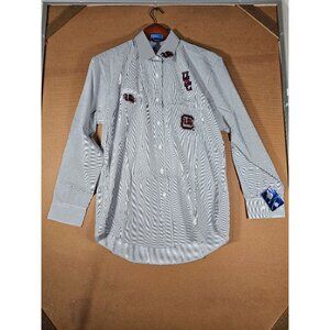 Las Olas Embroidered GAMECOCKS Button Up Dress Shirt Long Sleeve Size M